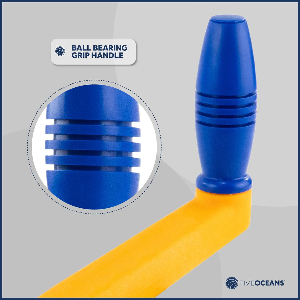 Winch and Winch Mechanism, Universal Blue, Strong, Sailboat Oceans 8" Lock�in Handle, and Floating Reinforced FO86-M2 Fiberglass 2-Pack - Five Orange Lightweight Handle, Plastic