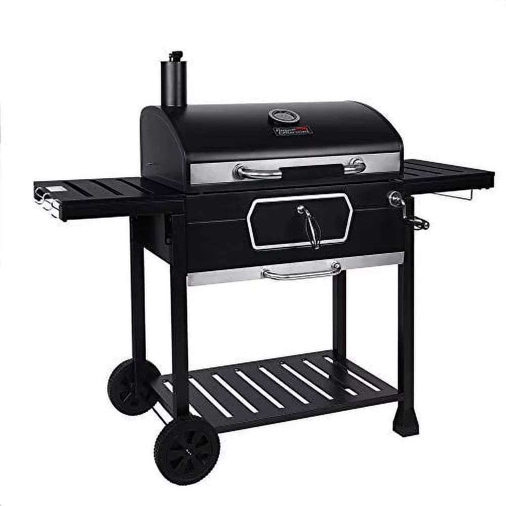 Smoker Charcoal Large 30-Inch CD2030AN Backyard Gourmet BBQ Grill, Cooking, Camping Royal Black, Picnic Deluxe Patio