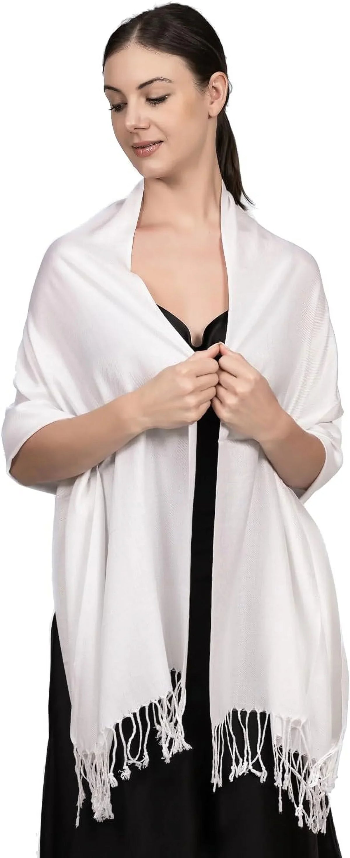 Scarf Shawl Achillea Silky Pashmina in Large Wrap Colors Soft Solid