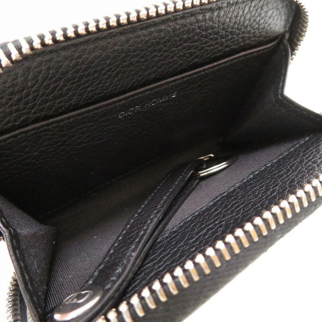 (Good) Leather Dior Pre-Owned Men's Homme Black Round Coin Case