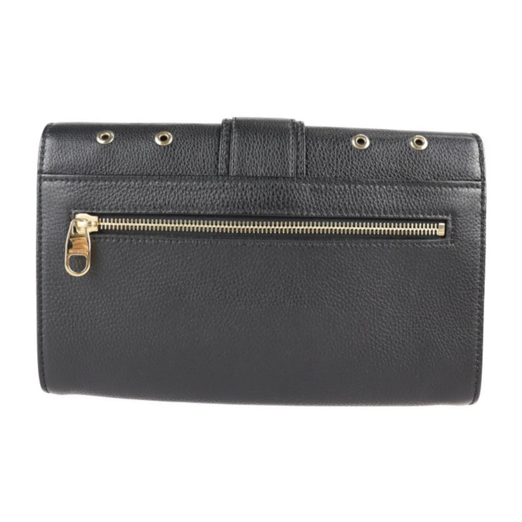 punching RED Pre-Owned leather REDValentino gold metal black fittings Valentino second VALENTINO clutch eyelet wristlet (Good) bag red
