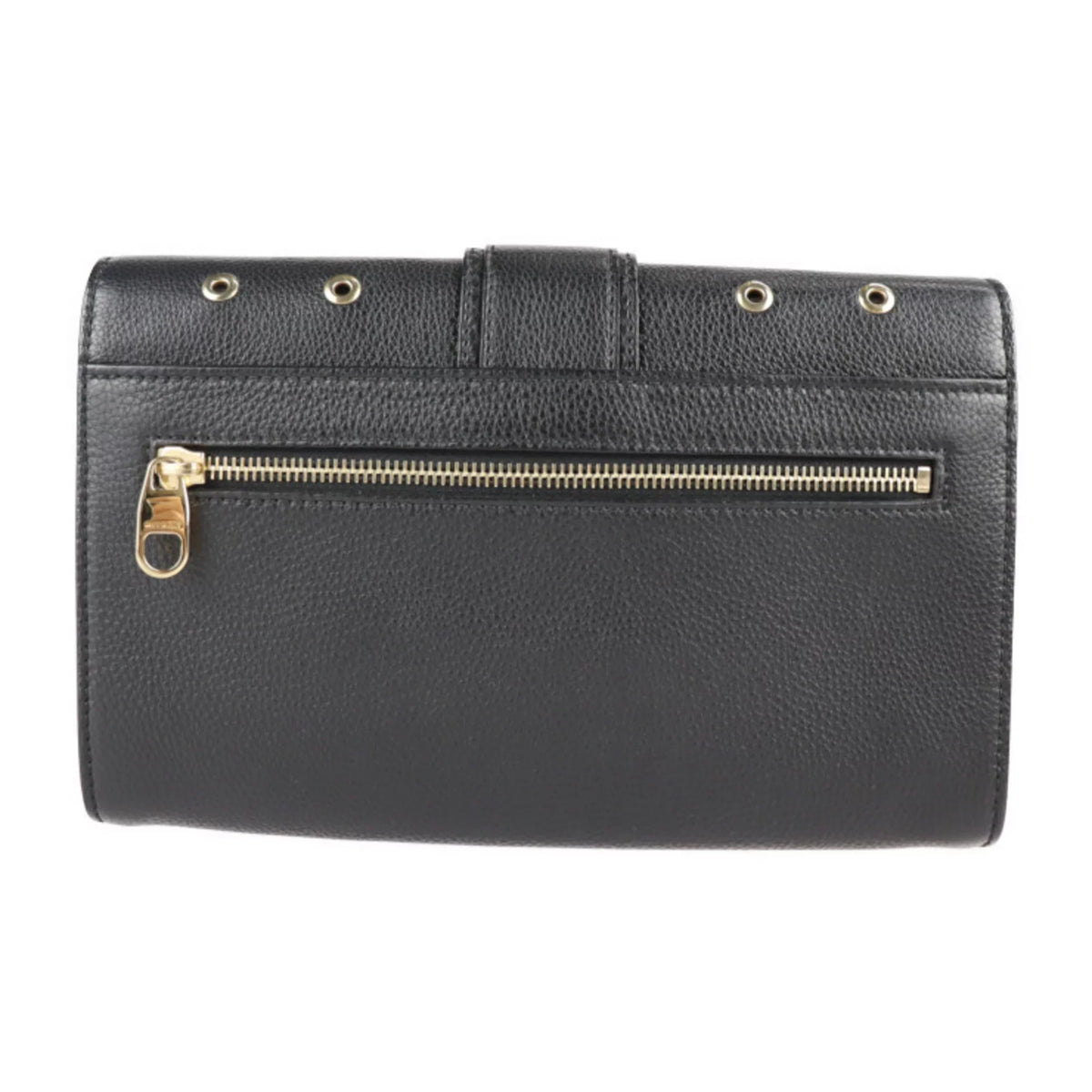 punching RED Pre-Owned leather REDValentino gold metal black fittings Valentino second VALENTINO clutch eyelet wristlet (Good) bag red