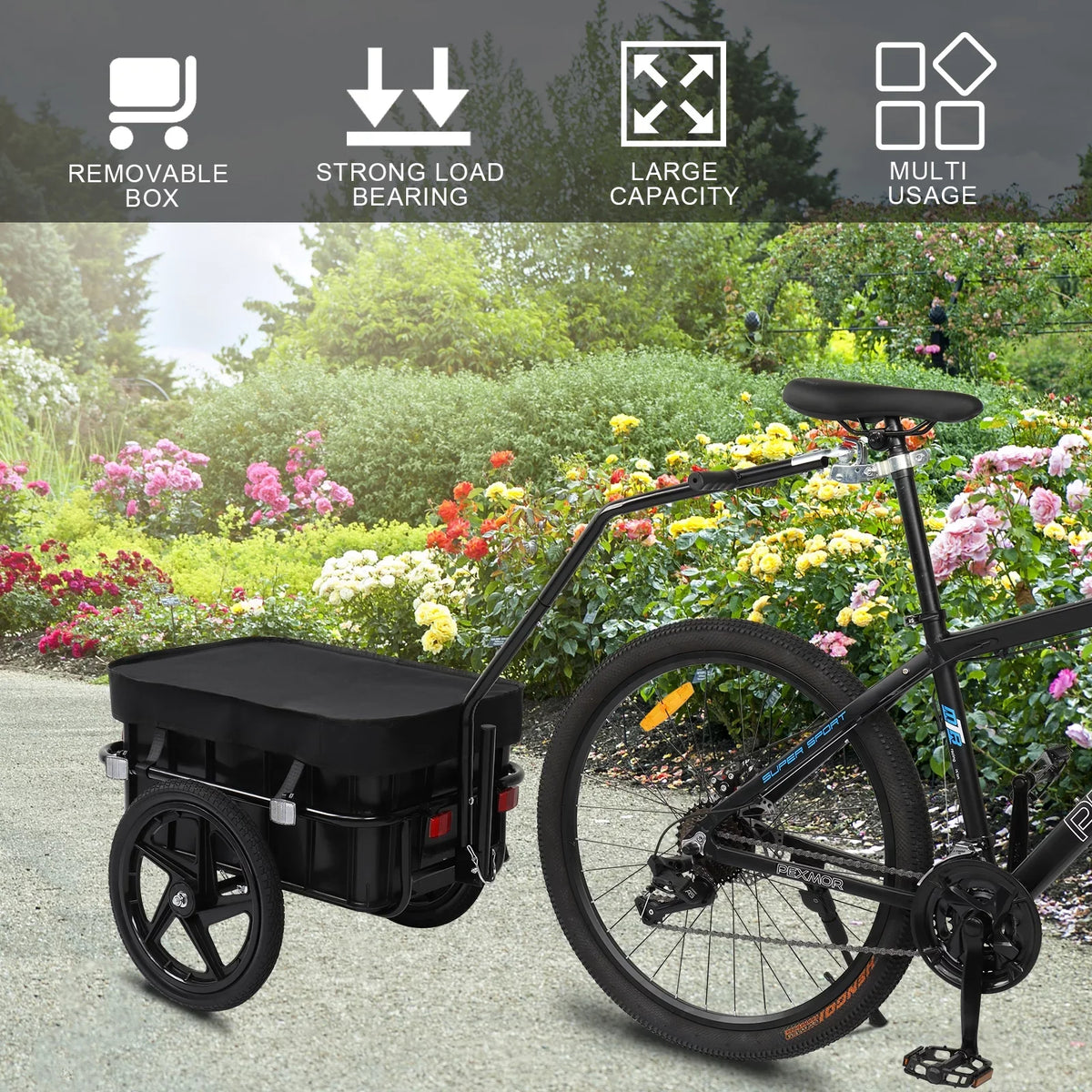 & Bicycle W/Universal Waterproof Cargo Bike Cover Trailer, Coupler Trailer PEXMOR Wagon