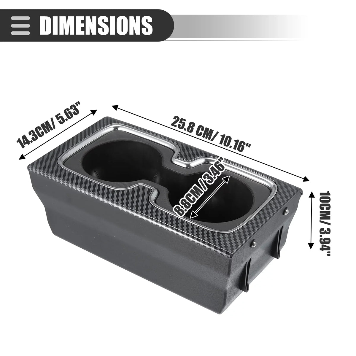 Center Fiber Console Holder Black Bargains Unique Car Silverado for Chevy Plastic Cup Pattern 23467147 Carbon 1500 14-16
