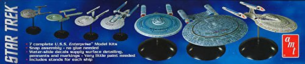 1/2500 Set AMT954 Enterprise Plastic Snap Star Space Trek Box USS Models AMT