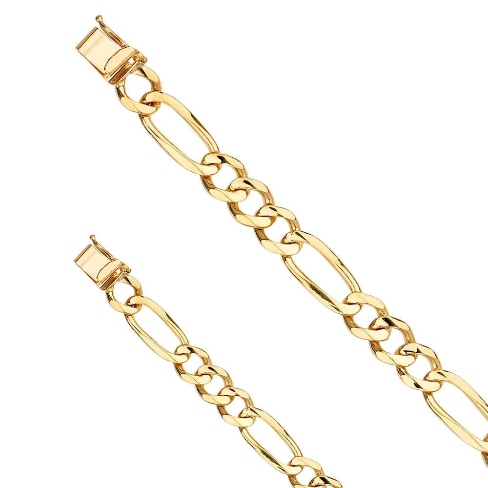 Gold Men Gift | Chain for Gold Jewelry 14k for Women 8" Weight Bracelet - 14KY | Yellow Link 17.3 Elegant and | Figaro Men’s Bracelets
