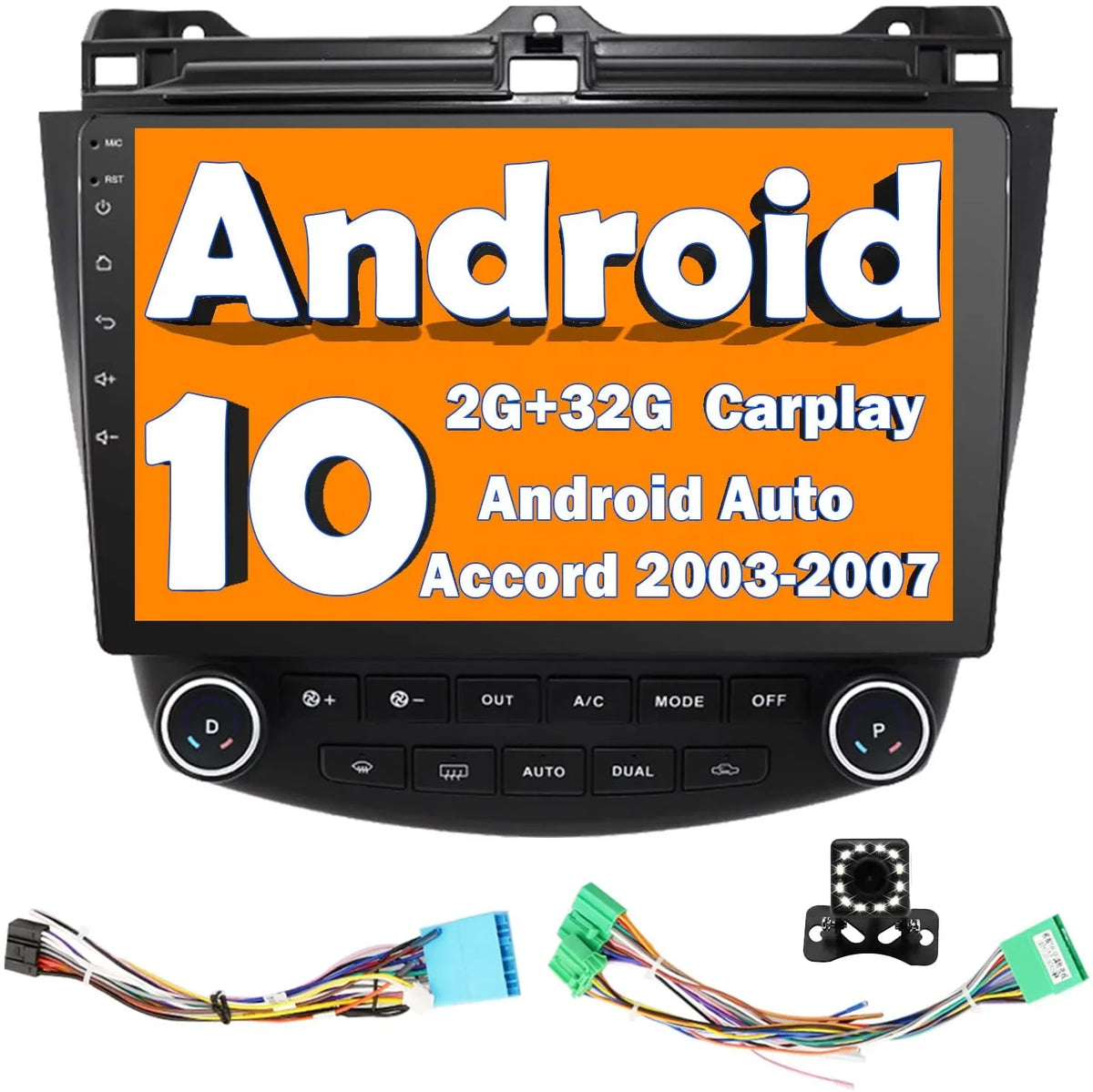 2005 Stereo Auto Accord for 2003 Car Featuring 7th Inch Binize 2004 Honda 2006 CarPlay&Android Android10 10 2007