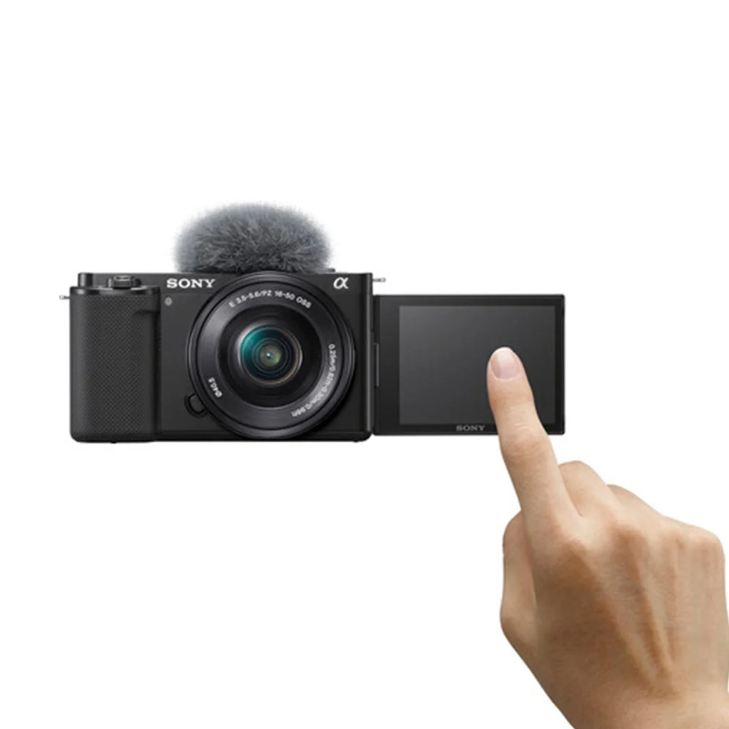 Accessory + Card ZV-E10 + (Black) Bundle Vlog ZeeTech + With 16-50mm Sony Mirrorless Case Lens Camera + Alpha 128GB Memory Tripod
