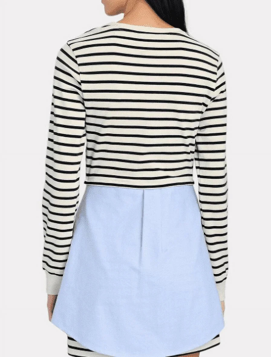 Multi Women's Dress, Large Tie-Waist Laszlo BEARD Cotton VERONICA Mini