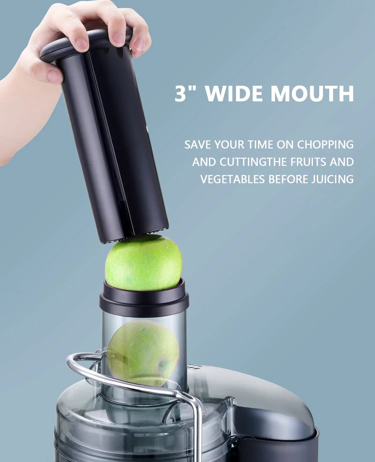 3" with Filter for Centrifugal Machines - Tainless-steel Anti-drip Feed Juicer Chute Vegetable Fruit
