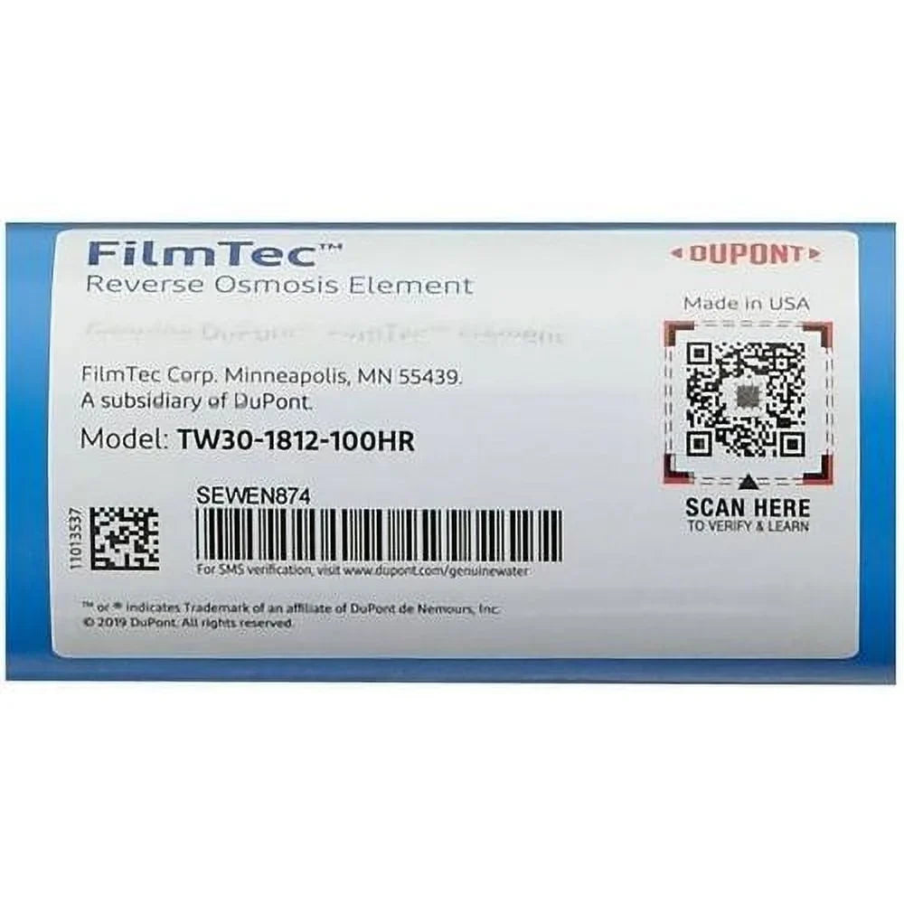 High Undersink System Membrane Osmosis TW30-1812-100HR (RO) 100 For TFC Rejection GPD Reverse