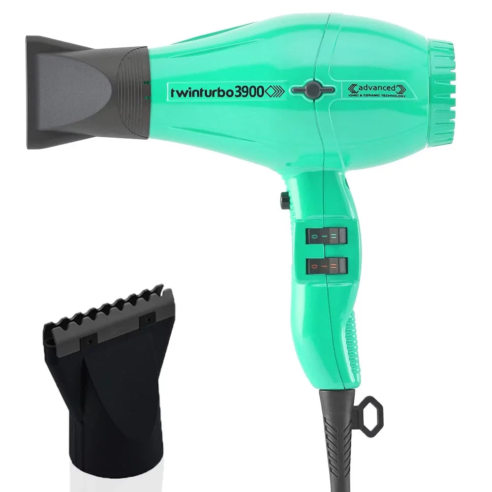 Advanced Eco Emerald Blue Hair Technology Hair Ceramic M & TwinTurbo Power - Items) Ionic 2 3900 Blow Designs Hot Light Turbo and Dryer (Bundle Black Attachment Friendly