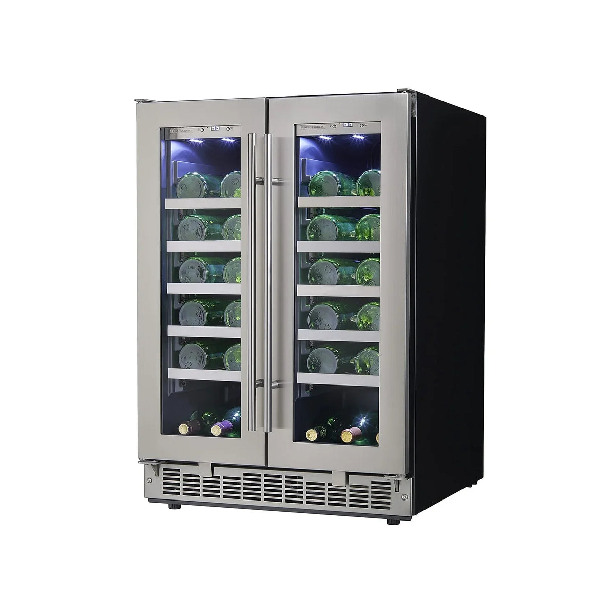 Dual-Zone Napa 24\" French DWC047D1BSSPR Door Wine Cooler Danby