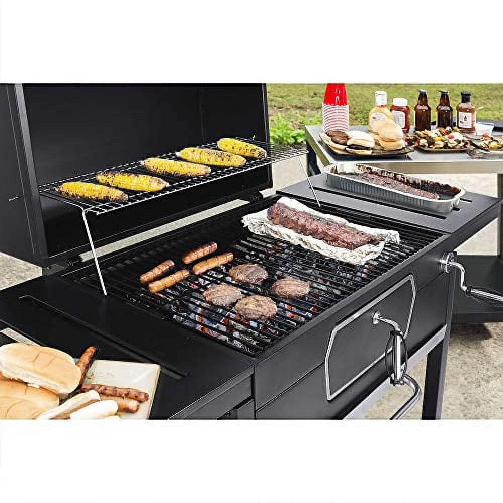 Smoker Charcoal Large 30-Inch CD2030AN Backyard Gourmet BBQ Grill, Cooking, Camping Royal Black, Picnic Deluxe Patio