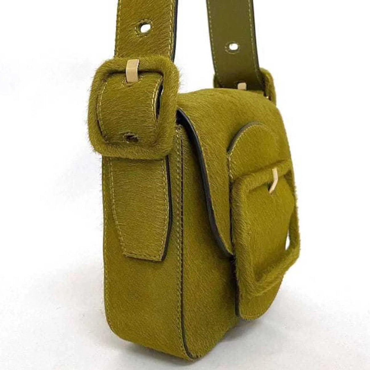 (Good) Belt Moon Burch Harako Leather Bag Half Tory TORY BURCH Women's Pre-Owned Green Flap