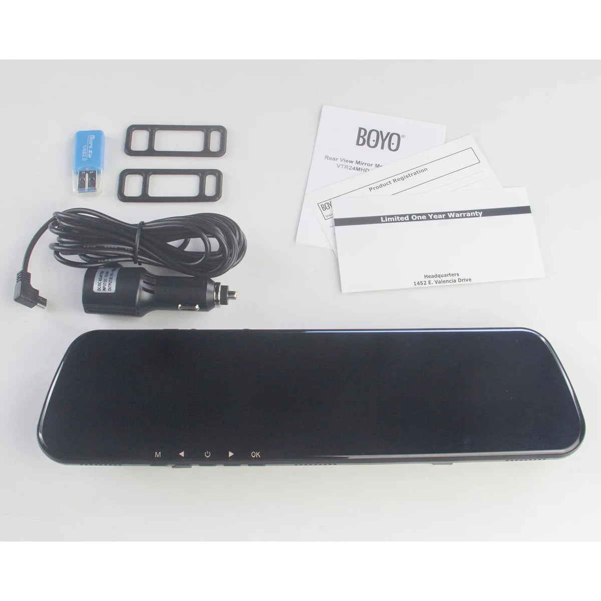 Mirror DVR Rear-View BOYO Front VTR24MHD and Camera with - HD FHD