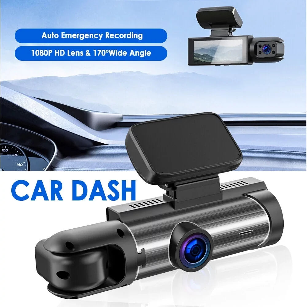 Camera Dash Lens Monitor Dual 1080P HD Vtin Parking Car Recorder Video Cam G-sensor