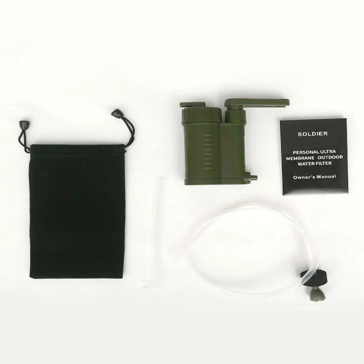 Portable Membrane Assembly, Carbon Filter Personal Internal Water Filter, Camping Fiber and with Water,