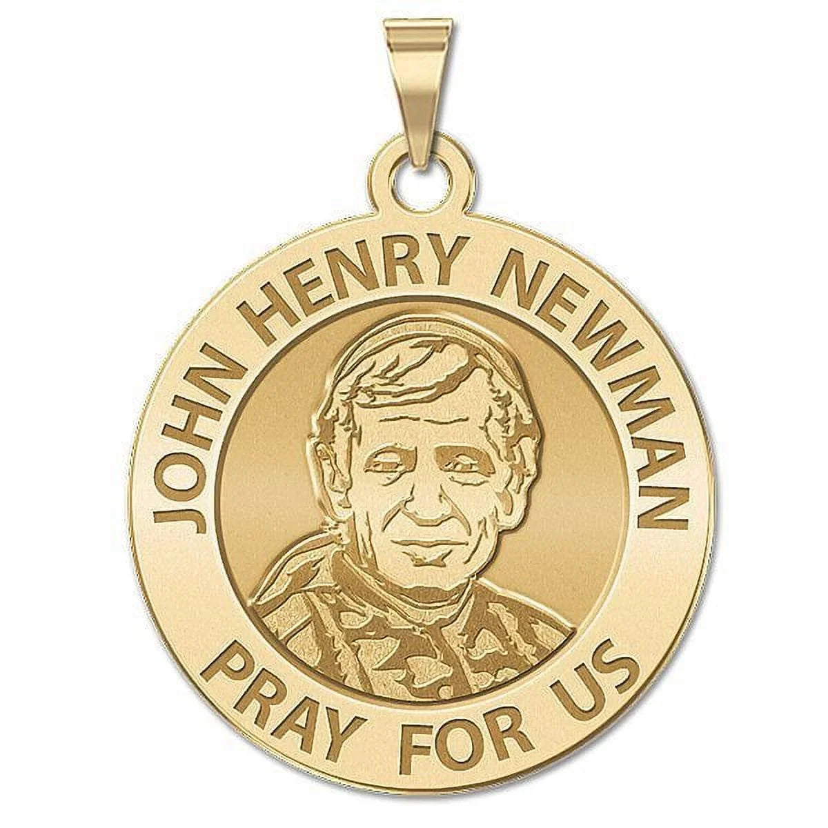 Gold Medal Medal Religious Yellow John " 14K Solid 3/4 "Traditional Newman Religious Blessed Inch Henry