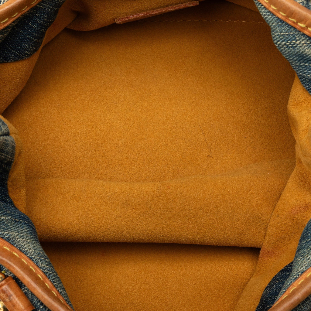 Fabric Blue (Good) Vuitton Pre-Owned Monogram Handbag Top HandleBag Authenticated Unisex Pleaty Denim Louis