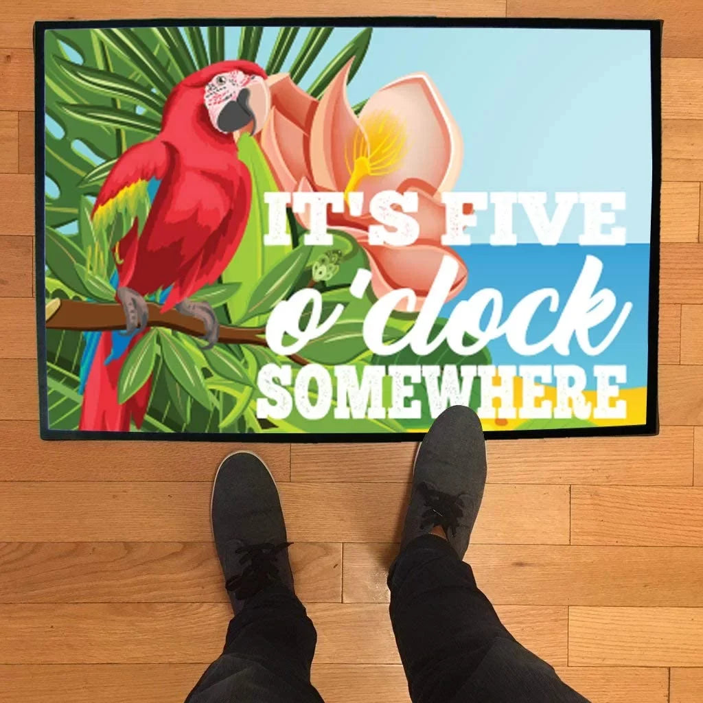Outdoor Doormat, Doormat O'clock Five Somewhere It's Beach/Lake Summer