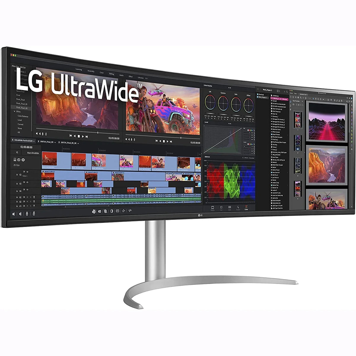 x G-SYNC 2.1 and IPS Box USB Adjustable Compatible FreeSync AMD 49" 32:9 Premium (5120 Pro, & Curved UltraWide Monitor, Open NVIDIA Type-C, HDMI LG DQHD 1440) Nano 49WQ95C-W Tilt/Height/Swivel