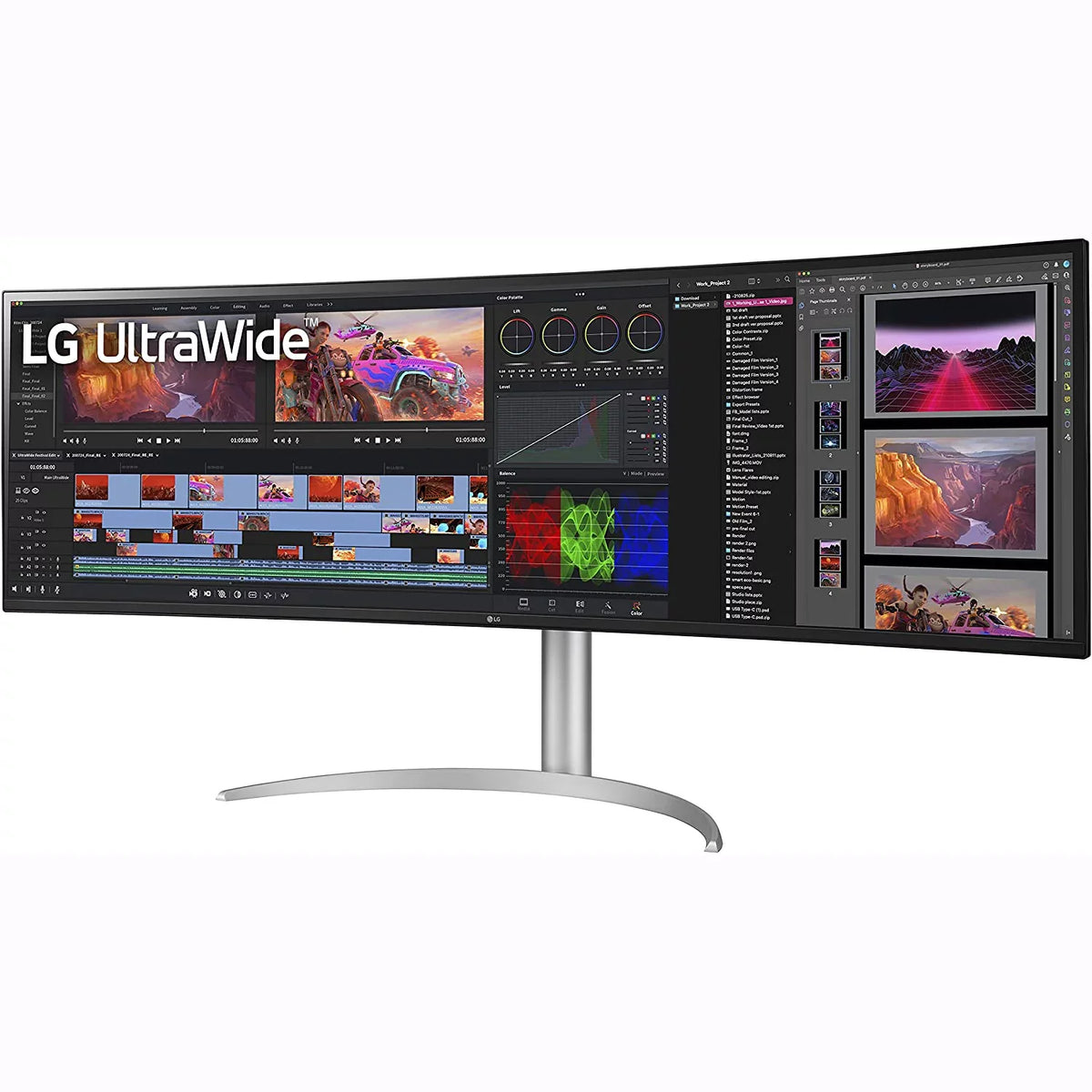 x G-SYNC 2.1 and IPS Box USB Adjustable Compatible FreeSync AMD 49" 32:9 Premium (5120 Pro, & Curved UltraWide Monitor, Open NVIDIA Type-C, HDMI LG DQHD 1440) Nano 49WQ95C-W Tilt/Height/Swivel