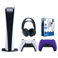 Cable Charge and Pack Sony Headset Bundle Black with Edition PowerPack 3D Battery PULSE Controller, Playstation Console Purple Surge Digital 5 Extra &