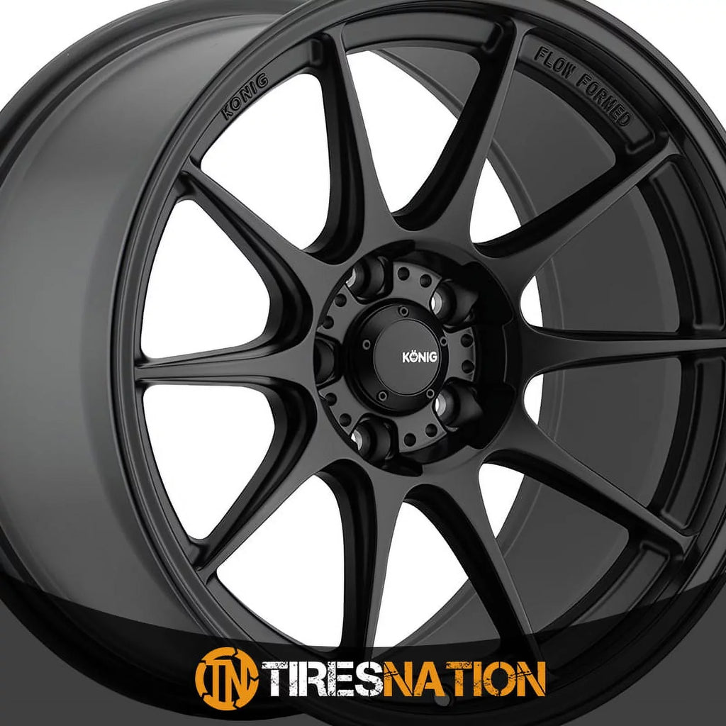 Black 57B Semi-Matte Dekagram Wheel 17x9 +40et Konig 5x100