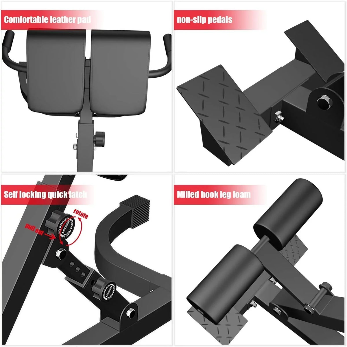 Extension Denest Bench - Lower Chair Back -Adjustable Hyperextension Machine Back Roman