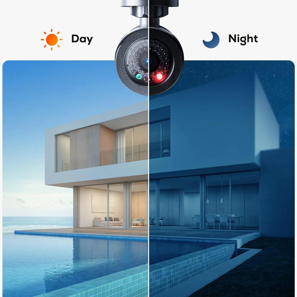 Night, Dummy Indoor/Outdoor One Light Security Fake for and Businesses BNT (2 with at Camera, Home Red Security