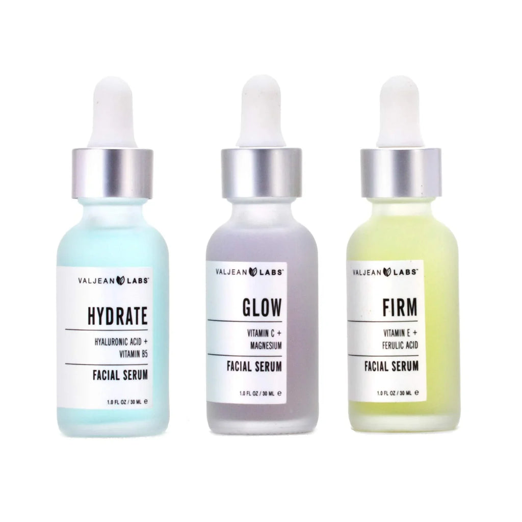Facial Labs Serum, Pack Valjean - Hydrate, Supercharged, 1oz - Targeted Skincare Free, Free, Ingredients Glow, and Bottles Combo Firm of Cruelty Paraben