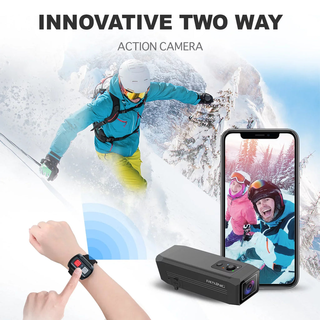 Camera Action Connect & Way Front Back 1080p@30fps A1 with Rexing Two Wi-Fi