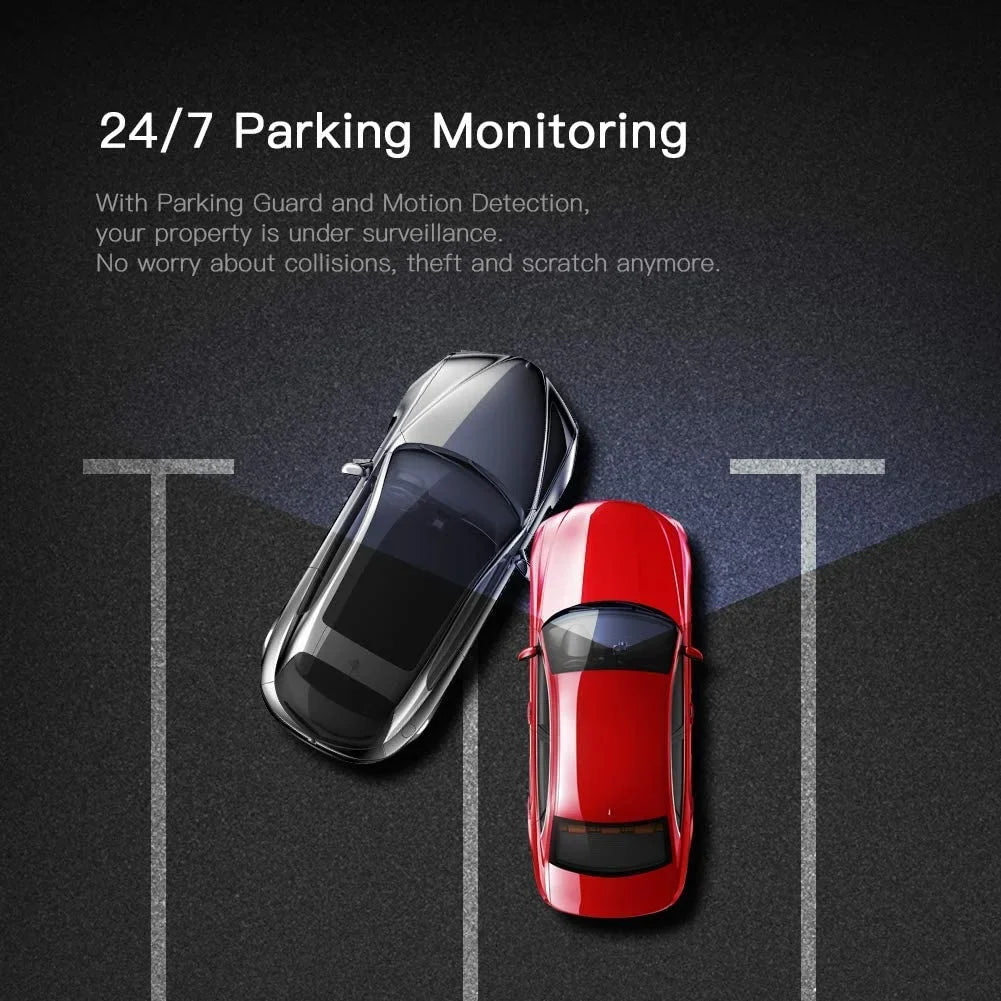 Camera Cam FHD Dash 170° C450 3" Angle Black Wide Car APEMAN Screen, Parking 1080P Monitor,