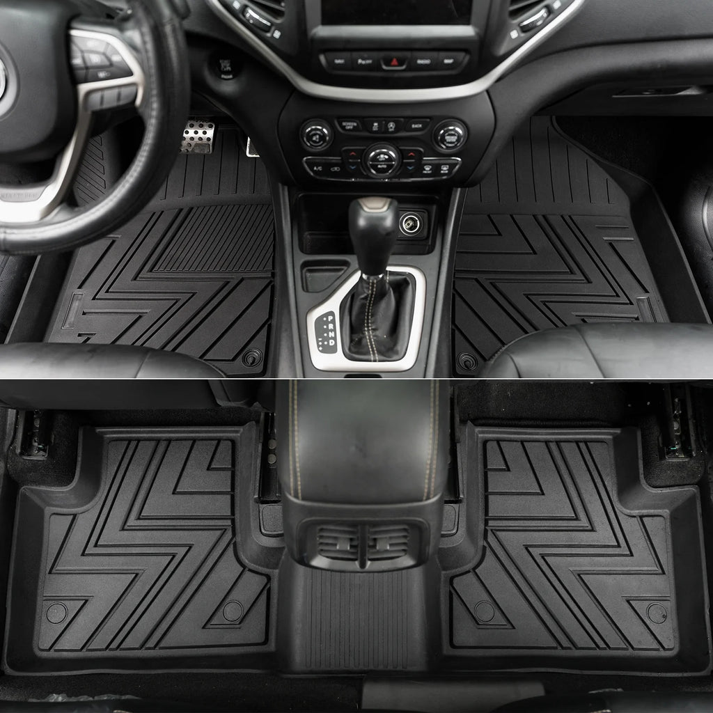 Floor Seat Back Liner Mats) (Trunk Jeep Compatible Trunk Cherokee Mat TPE Weather 2022 Mats+Floor Cargo with Mats 2019-2023 Protector Cherokee Accessories Cover Mat+Backrest All