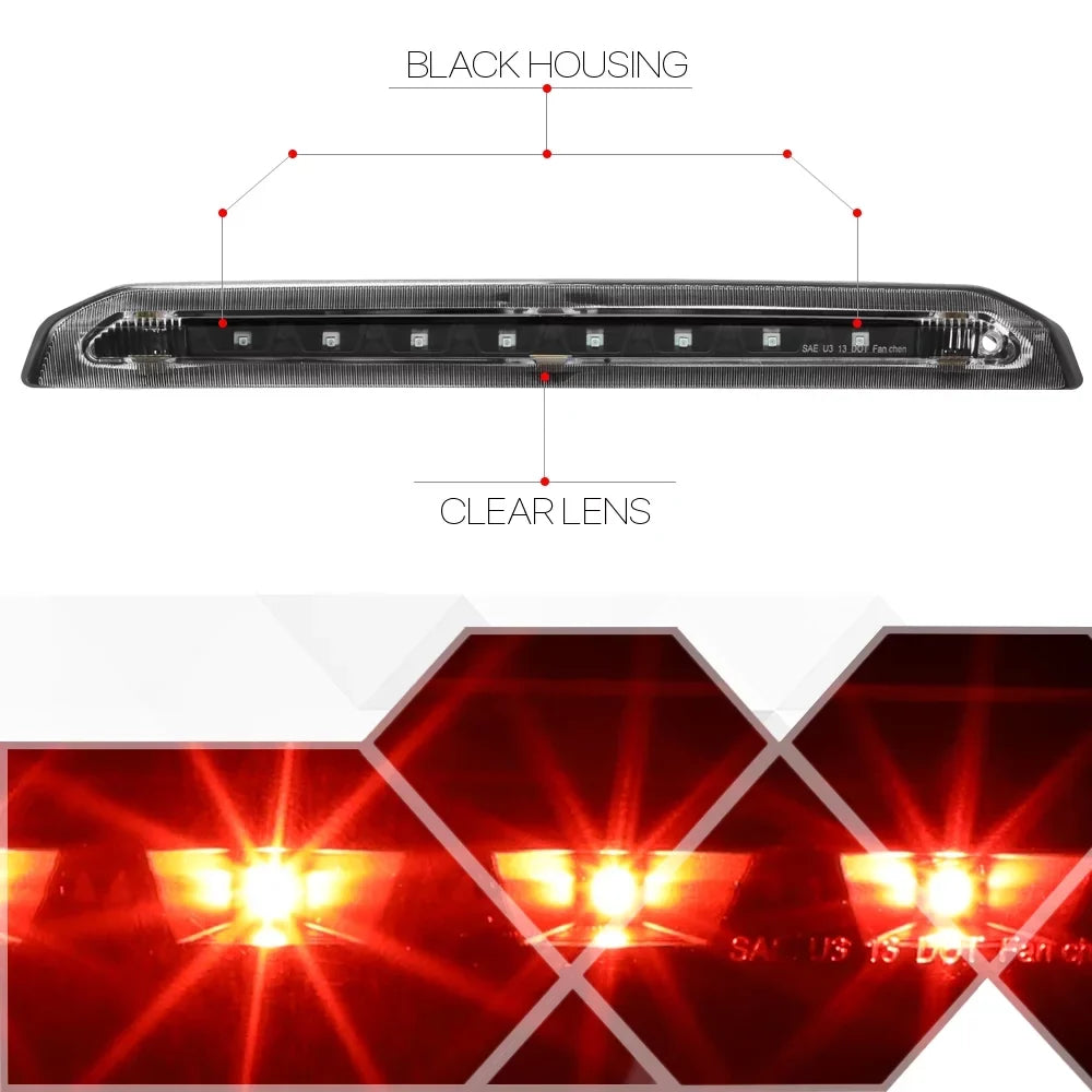 Rear Tail Lens Ford 15 LED 2018 2013 Brake 14 16 Third For Smoked Housing 17 3rd Lamp to Black Stop Light Escape