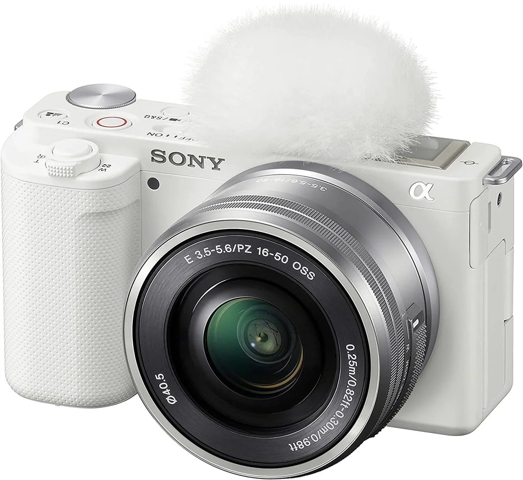 Mirrorless ILCZVE10LW Lens White Alpha - Sony - Camera ZV-E10 Interchangeable Kit Vlog APS-C