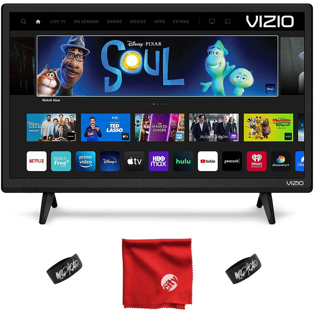 Full Control, 24-inch Built-in, Voice Bundle Microfiber HD with Mirroring, Chromecast Free (D24f) and and with & Smart AirPlay Ties 150+ Channels Streaming VIZIO 1080p D-Series TV Cable Screen