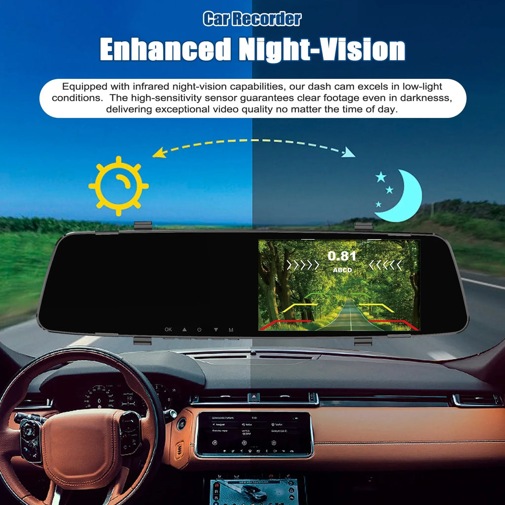 Dual Radars Camera Dash Cam Reco Radars Inch 4.3 Nebublu Rear Camera,1080P 4 Rear Dash Reverse Reverse Dual Dual Screen Radars DVR 4.3 4.3 Rear Dash Rear Inch Support Inch Camera Camera Screen