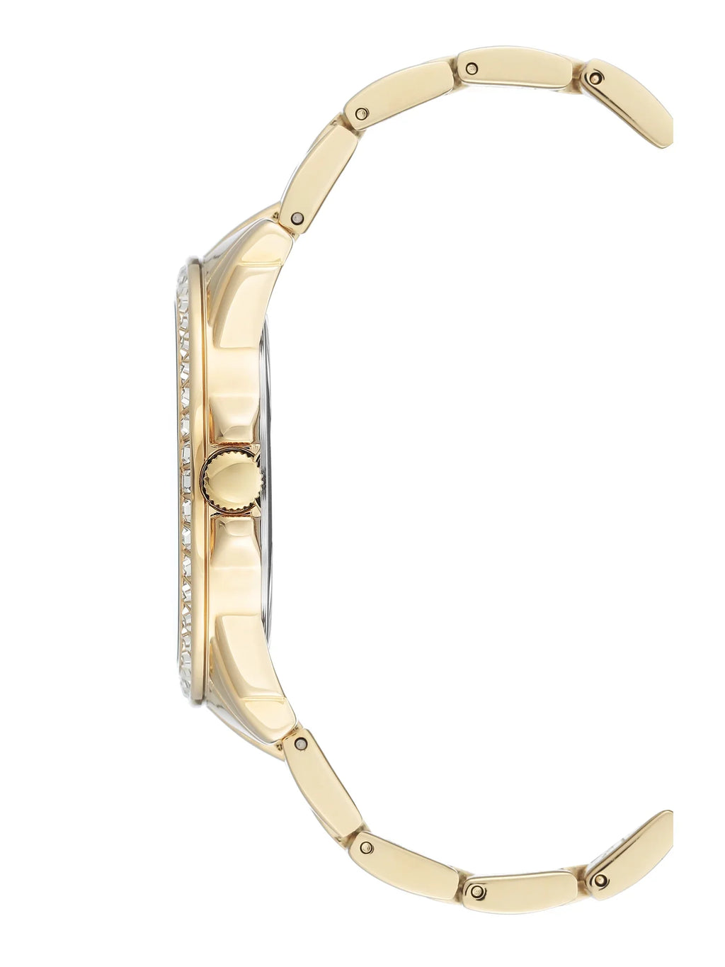 Black Womens Watch Tone Metal Gold Dress