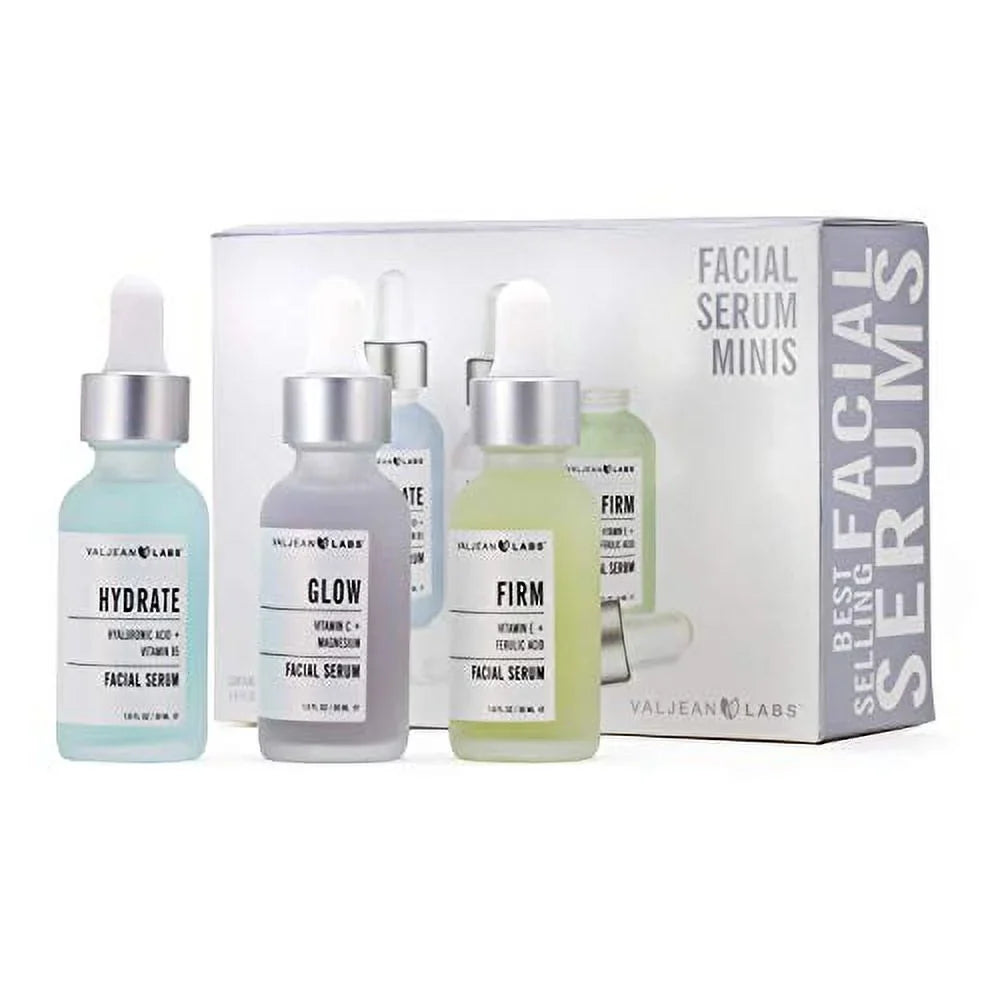 Facial Labs Serum, Pack Valjean - Hydrate, Supercharged, 1oz - Targeted Skincare Free, Free, Ingredients Glow, and Bottles Combo Firm of Cruelty Paraben