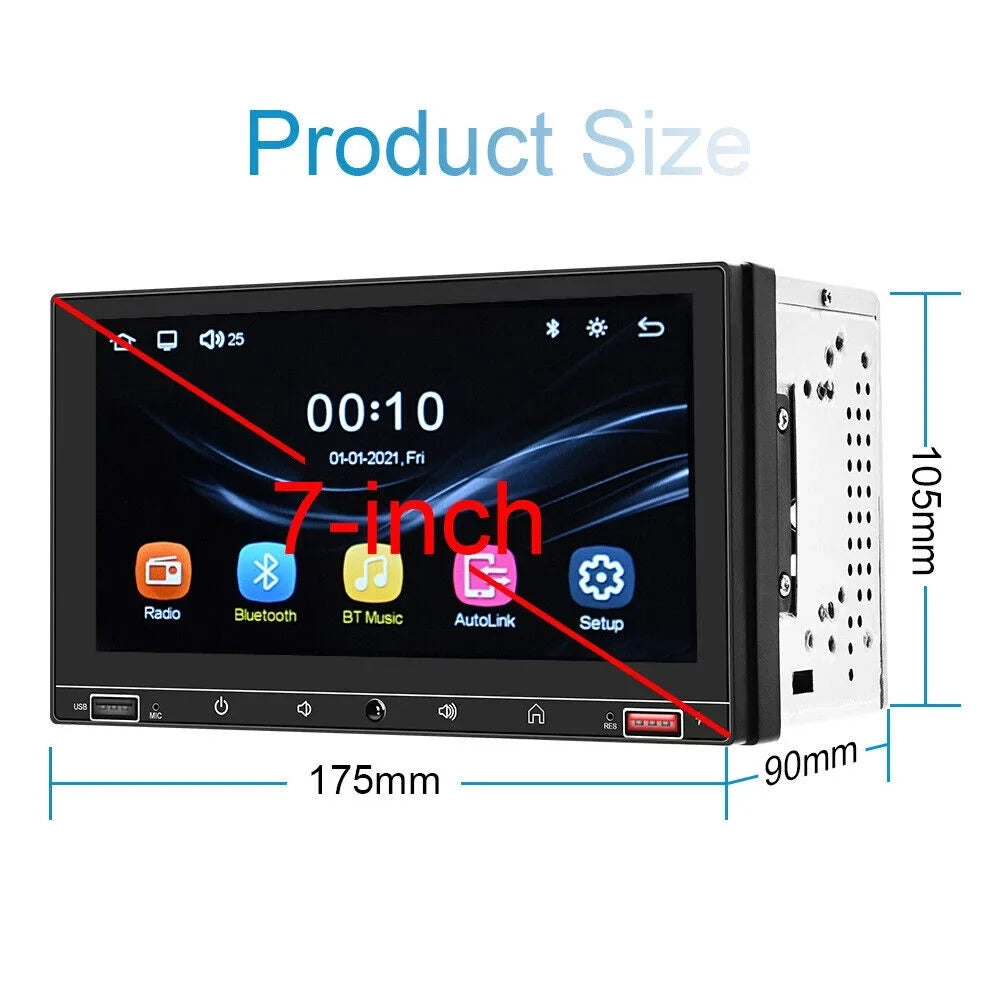 Apple AUX HD 7" Charge Player Bluetooth - Wired Screen Auto Android Stereo Onemayship MP5 & Fast System Carplay Mirror Link Car