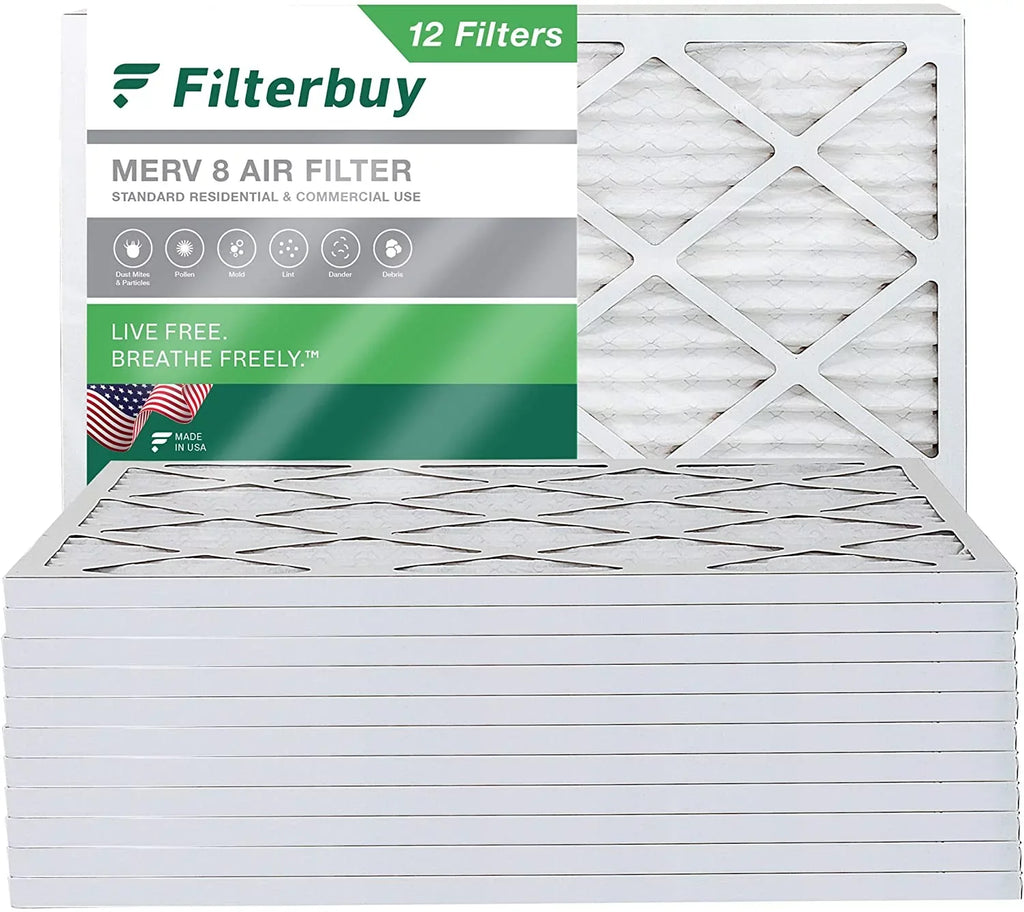 MERV (12-Pack) Filterbuy AC Air HVAC Pleated 8x14x1 Furnace 8 Filters