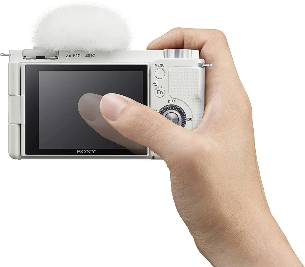 Mirrorless ILCZVE10LW Lens White Alpha - Sony - Camera ZV-E10 Interchangeable Kit Vlog APS-C