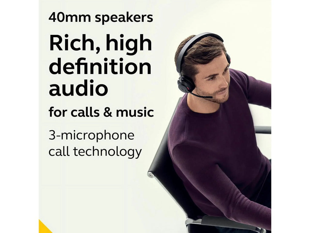 with / USB-A Wireless 65 Headphones Stand Music Stereo Evolve2 Black - Headset Charging UC Jabra