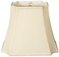 17" Inverted Cut Royal Rectangle Designs Corners Eggshell Shade Lamp