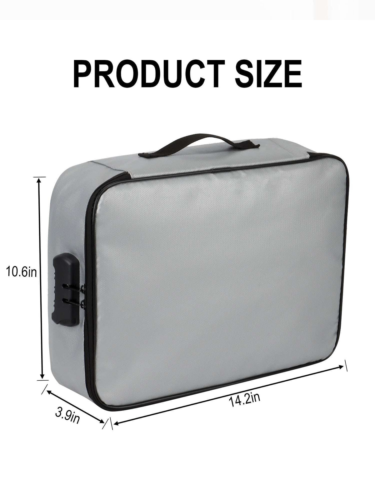 with Organizer Document Home Bag Box Luxtrada Certificates Laptop, Files, Fireproof Important Portable Document Holder Lock, Safe for Travel (Gray) Document
