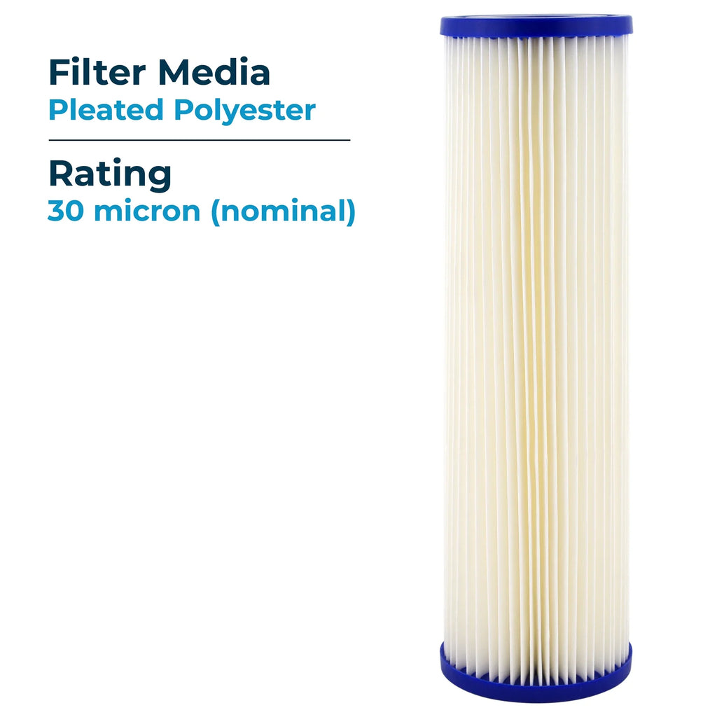 Micron (24 SpiroPure 30 10 Filter 2.5" Polyester Cartridge, Pack) Pleated x