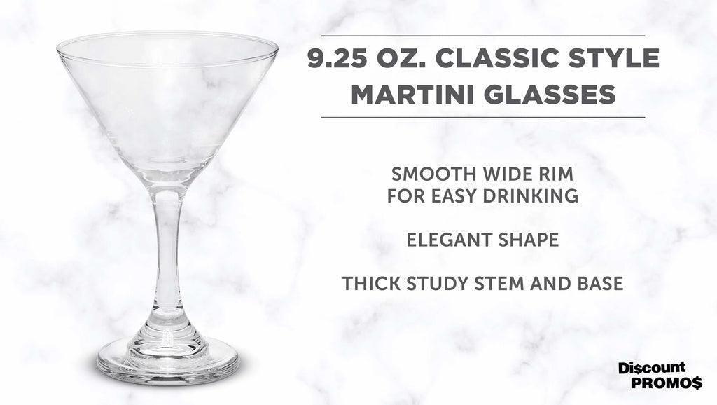 Great Classic Clear - Set oz. Martini for - Cocktails, Bulk Glasses 9.25 Favors, Pack of 10, Wedding Favors, Party Events