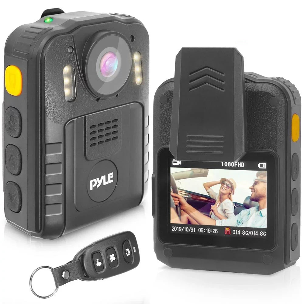 Pyle Wireless Body Camera Police PPBCM92 1296p HD Night Vision Compact